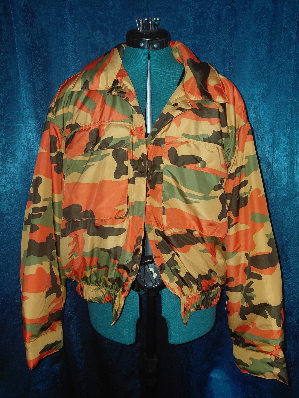 C'EST TOI Orange Camo Cropped Jacket